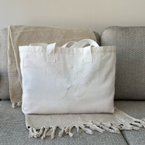 Beachbag Arrow creme wit